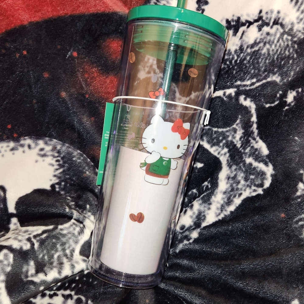 Starbucks Hello Kitty Tumbler with Green Lid